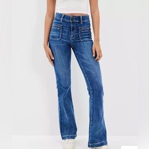AE Next Level Stretch Super High Waisted Flare Jean